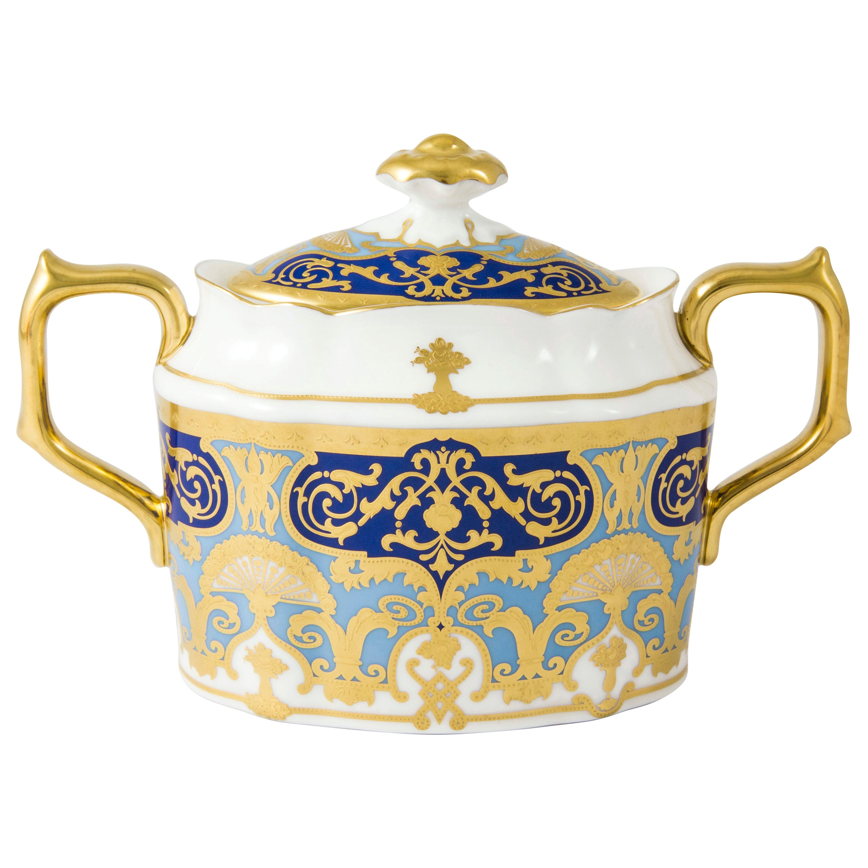 ヘリティッジ コバルト&ダークブルー 蓋付き砂糖入れ(315ml)