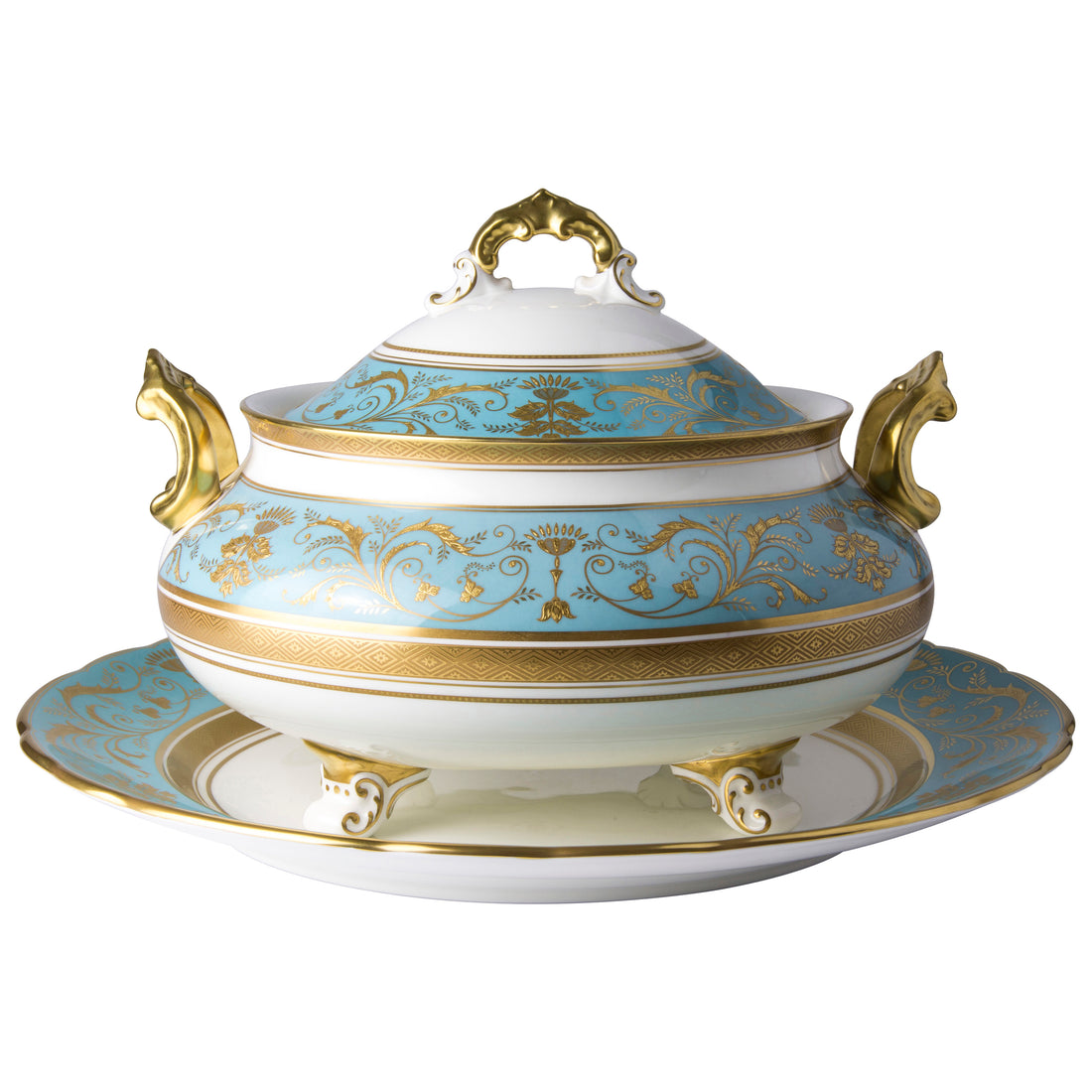 リージェンシー ターコイズ スープ深皿&ソーサー(3700ml)