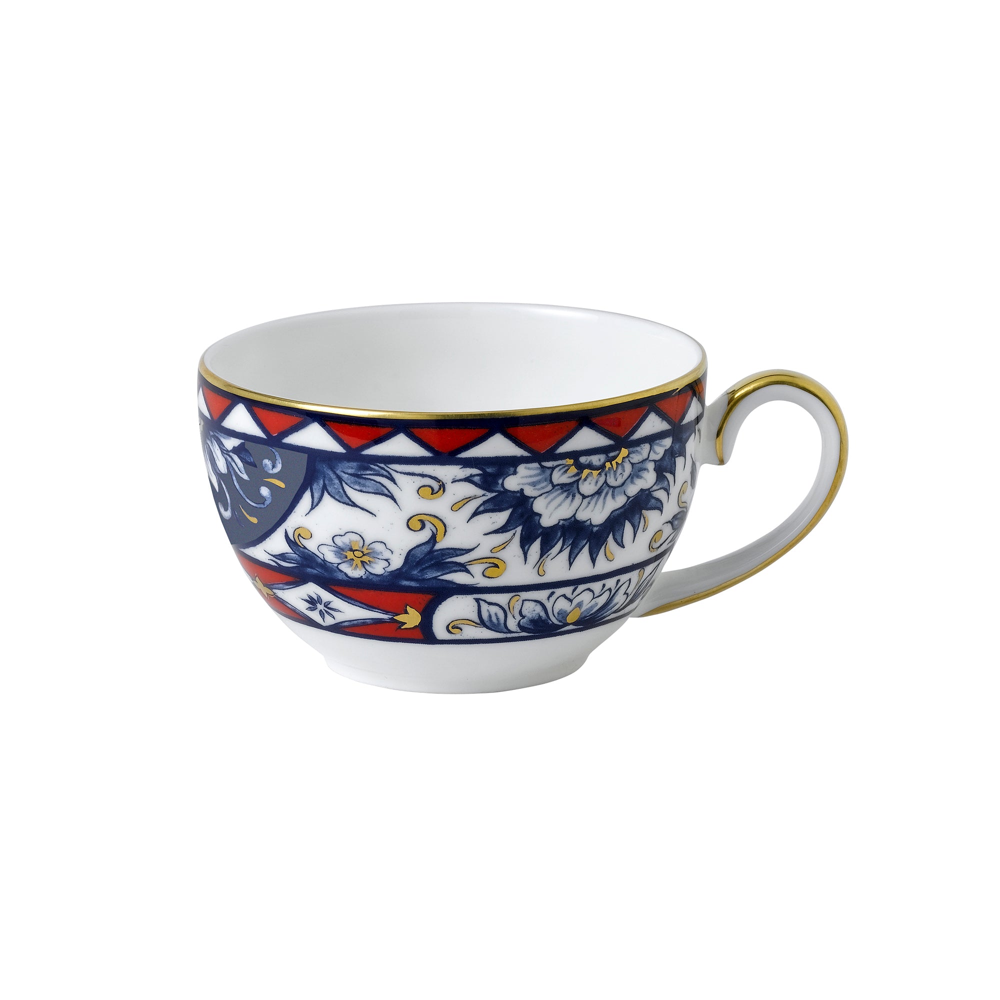 ヴィクトリアガーデン ブルー&レッド ティーカップ&ソーサー(300ml)