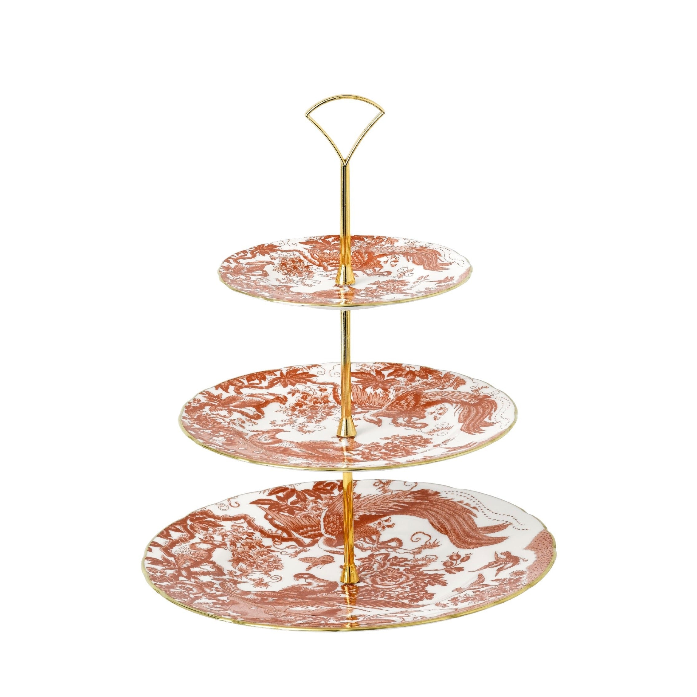 激レア　ロイヤルクラウンダービー　エイビスレッド 2段ケーキスタンド 激レア ロイヤルクラウンダービー エイビスレッド 2段ケーキスタンド