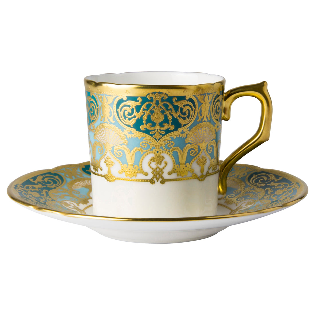 ヘリティッジ グリーン＆ターコイズ コーヒーカップ＆ソーサー